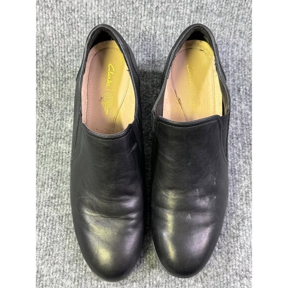 Clark’s woman’s shoes 8 black contoured, comfort heel 2” - Picture 4 of 16
